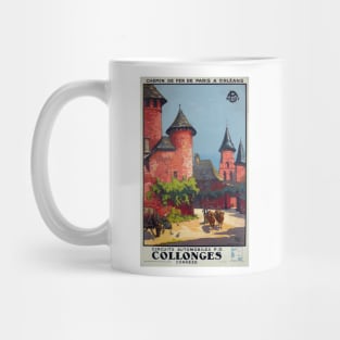 Collonges, Correze Region of France  - Vintage French Railway Auto Route Travel Poster Mug